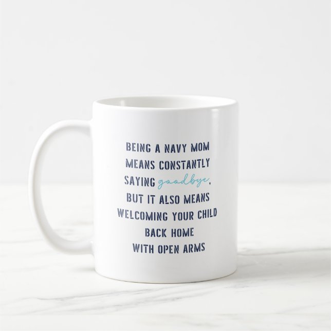 Custom US Navy Mom Birthday Mother’s Day Gift Coffee Mug (Left)