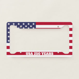 Custom USA 250 Years Flag Vanity License Plate Frame