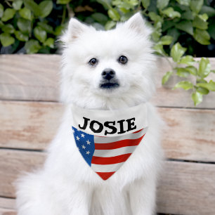 CUSTOM USA FLAG DOG CAT PET BANDANA COLLAR