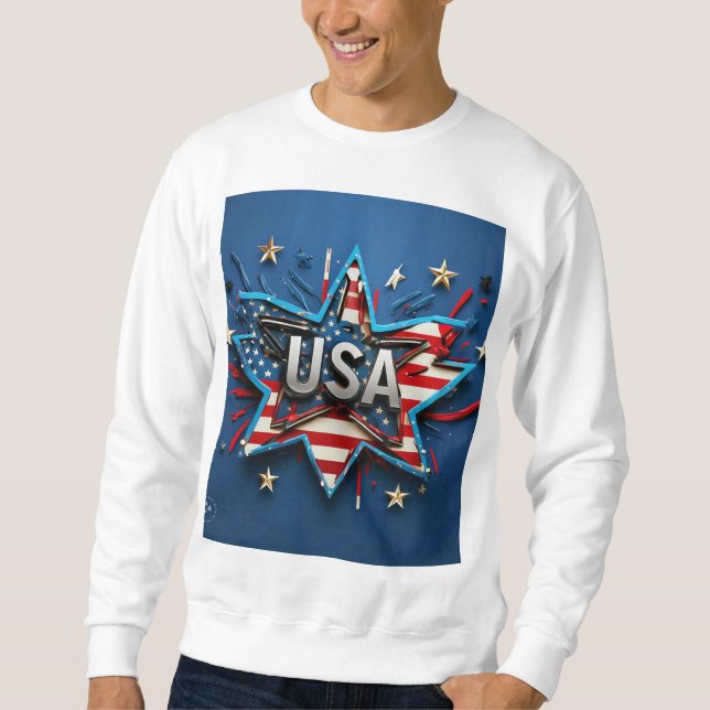 Custom USA Flag Hoodie with Logo for Men & Women | (Front)