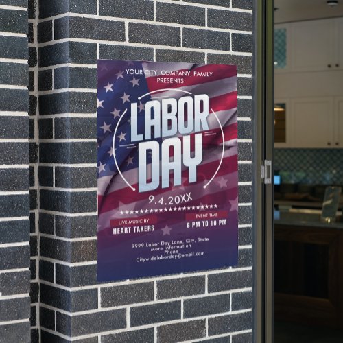 Custom USA Flag Labor Day Celebration Event Poster