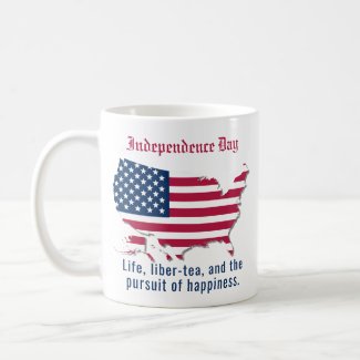 Custom USA Flag, Map Independence Day Red Blue 