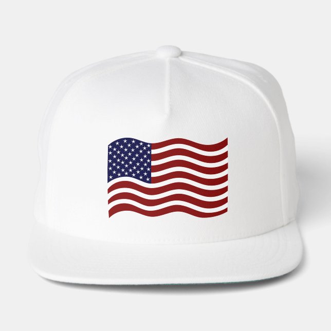 Custom USA Flag Mark 5 Panel Classic Snap Back Hat (Front)