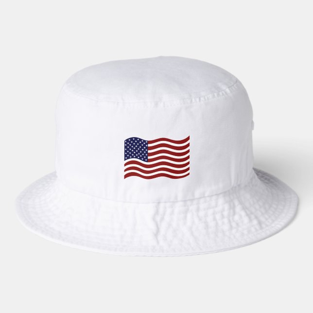 Custom USA Flag Mark Classic Bucket Hat (Front)