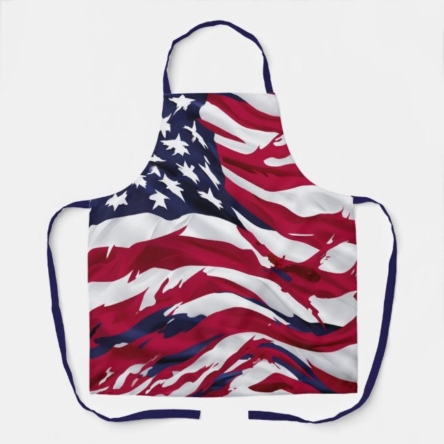 Custom USA Flag - Personalized Patriotic Vibes Apron (Front)