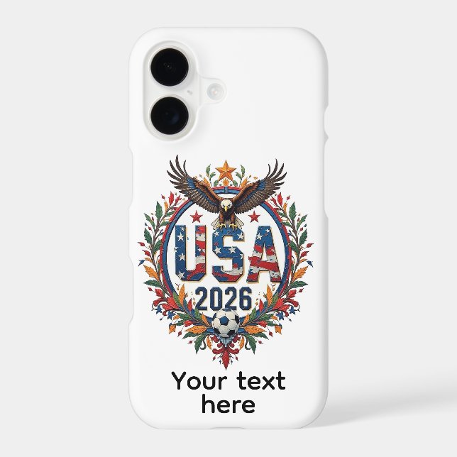 Custom USA National Soccer Bald Eagle Logo iPhone Case (Back)