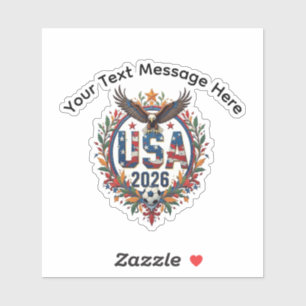 Custom USA National Soccer Bald Eagle Logo Sticker