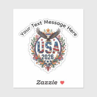 Custom USA National Soccer Bald Eagle Logo Sticker