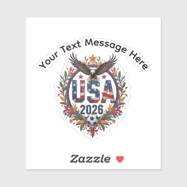 Custom USA National Soccer Bald Eagle Logo Sticker (Sheet)
