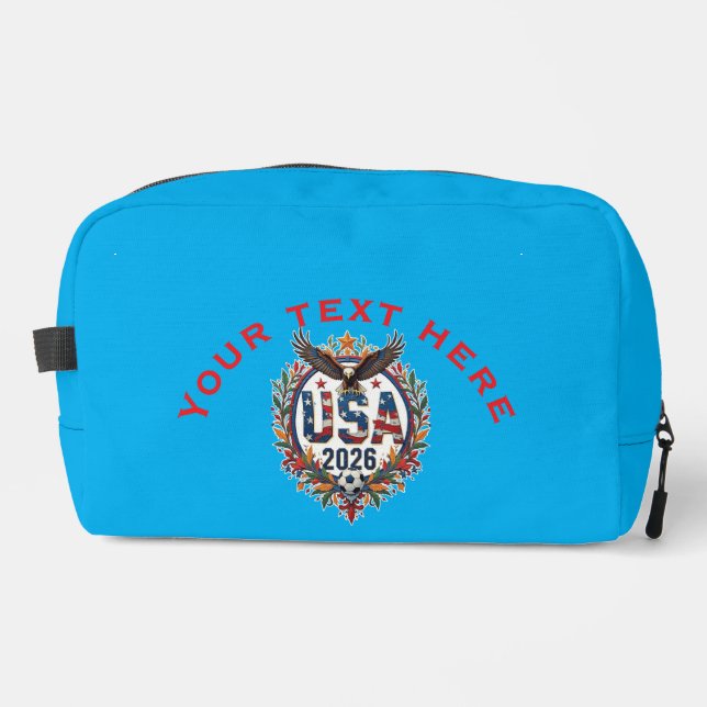 Custom USA National Soccer Team Bald Eagle Logo Dopp Kit (Front)