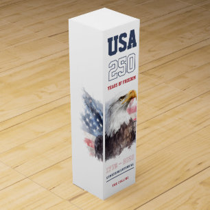 Custom USA Patriotic America's 250th Anniversary Wine Box