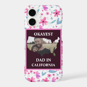 Custom USA photo Okayest dad Fathers day iPhone 17 Case