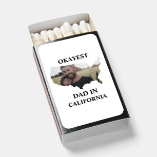 Custom USA photo Okayest dad Fathers day Matchboxes