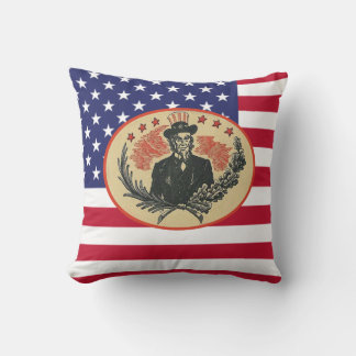 Custom USA President Flag Throw Pillow