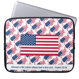 Custom USA Stars and Stripes Patriotic Laptop Sleeve