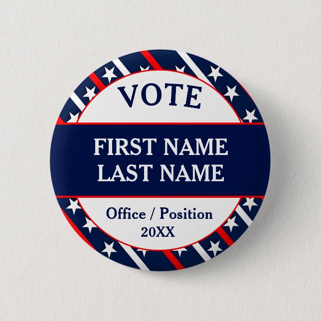 Custom USA Vote Campaign  Button (Front)