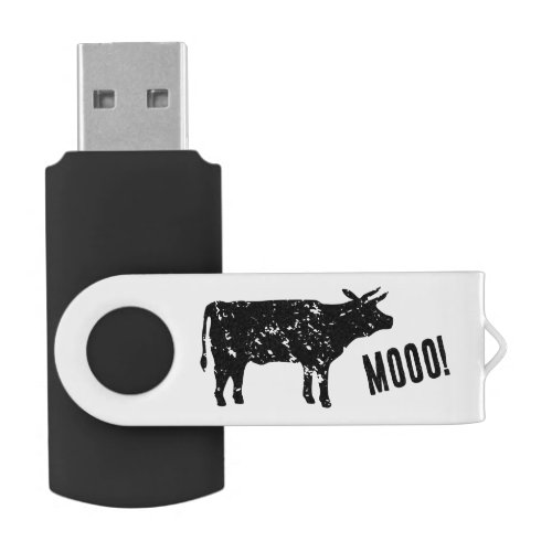 Custom USB flash drive with vintage cow silhouette