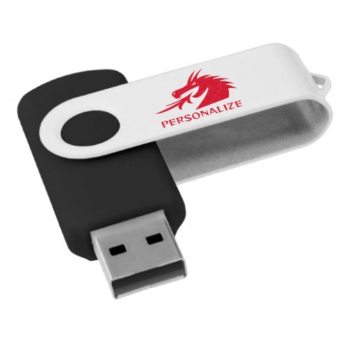Custom USB pen drive with red dragon logo
