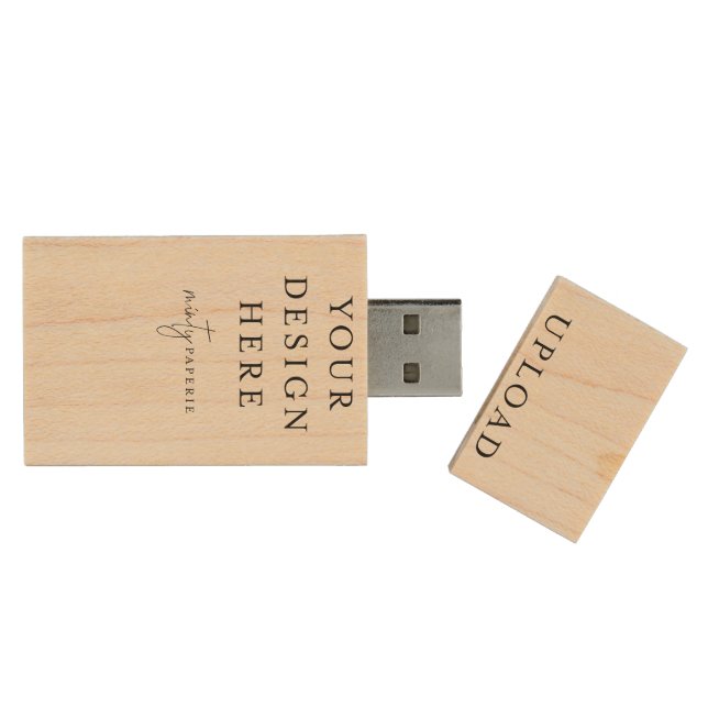 Custom USB Wooden Flash Drive (Opened)