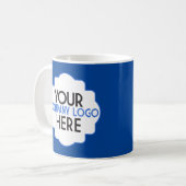Custom Use Own Business Logo Company Event Blue Coffee Mug (Front Left)