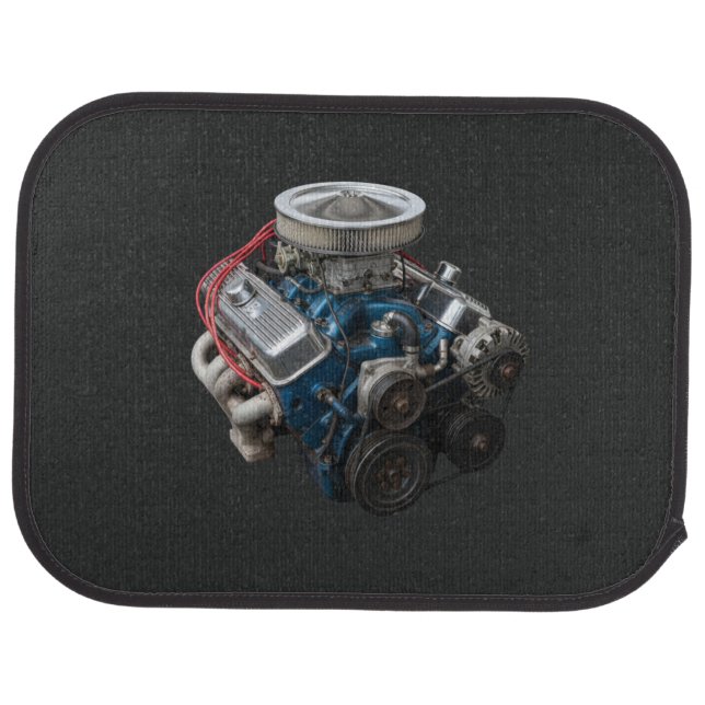 Custom V8 Engine Car Floor Mats (Rear)