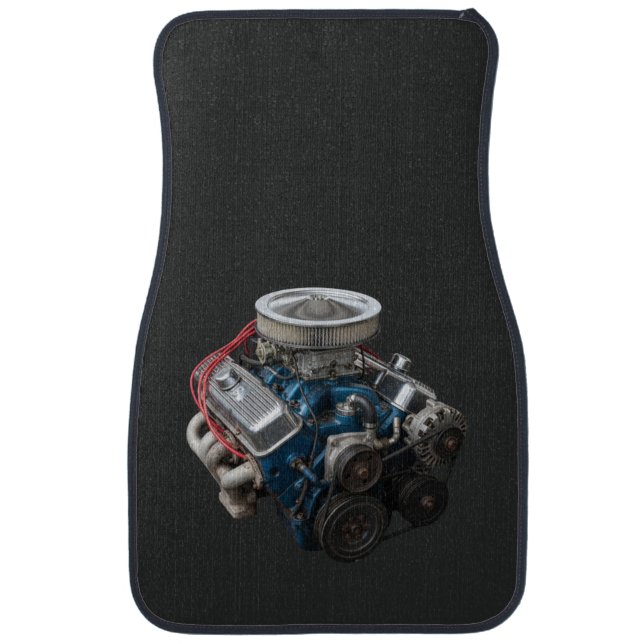 Custom V8 Engine Car Floor Mats (Front)