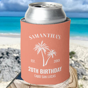 Custom Vacation 20th 30th 40th 50th Birthday Squad Can Cooler