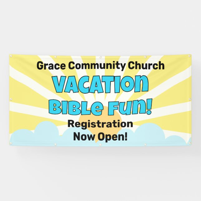 Custom Vacation Bible Fun Sunny Banner (Horizontal)