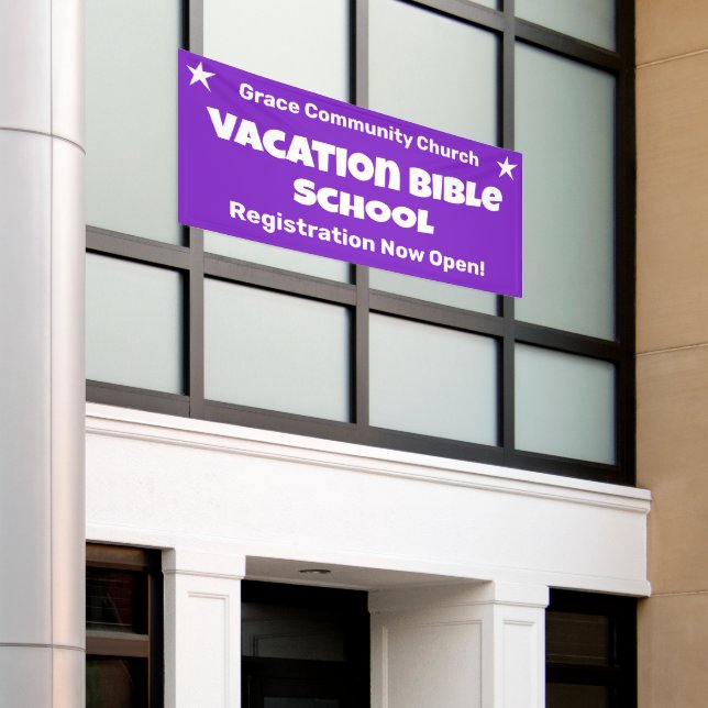 Custom Vacation Bible School Banner (Outside Building)