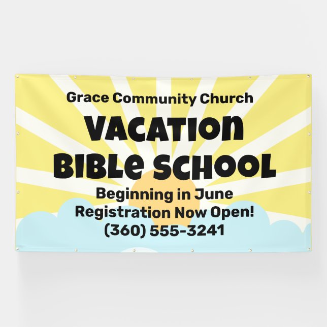Custom Vacation Bible School Banner (Horizontal)