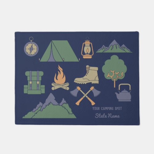 Custom Vacation Cabin Camping Collage Campers Doormat