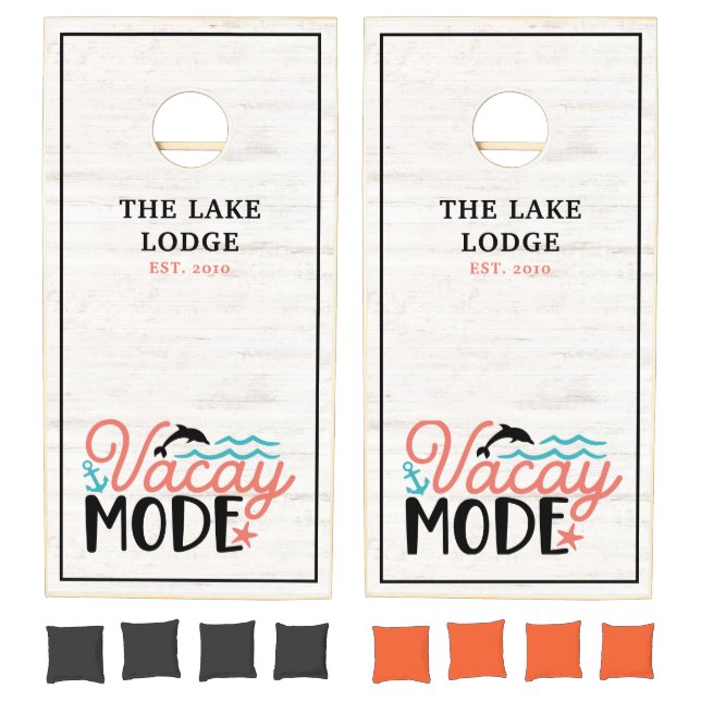 Custom Vacation Lodge Name Cornhole Set (Set)