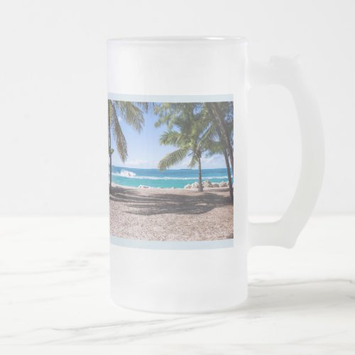 Custom Vacation PHOTO Personalize Beer Frosted Mug