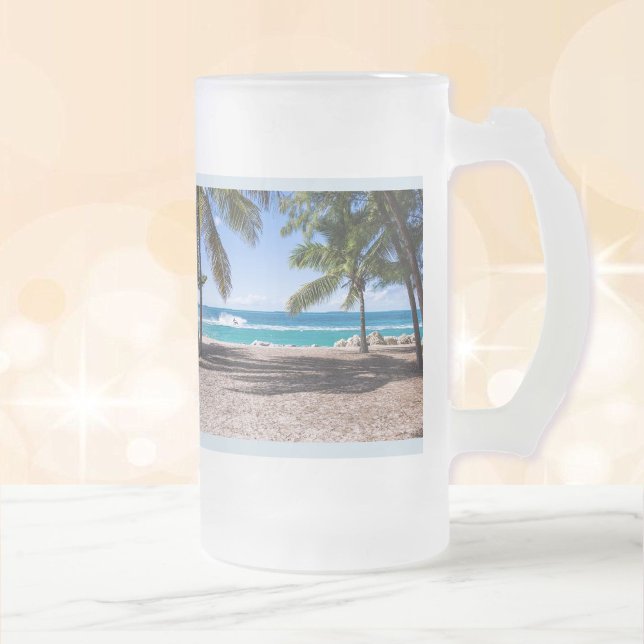 Custom Vacation PHOTO Personalize Beer Frosted Mug (Creator Uploaded)