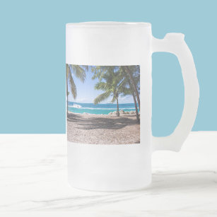 Custom Vacation PHOTO Personalize Beer Frosted Mug