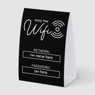 Custom Vacation Rentals Home Wifi Instructions Paper Table Tent