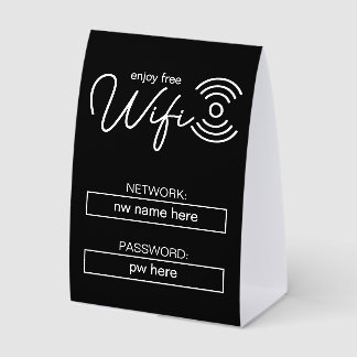 Custom Vacation Rentals Home Wifi Instructions Paper Table Tent