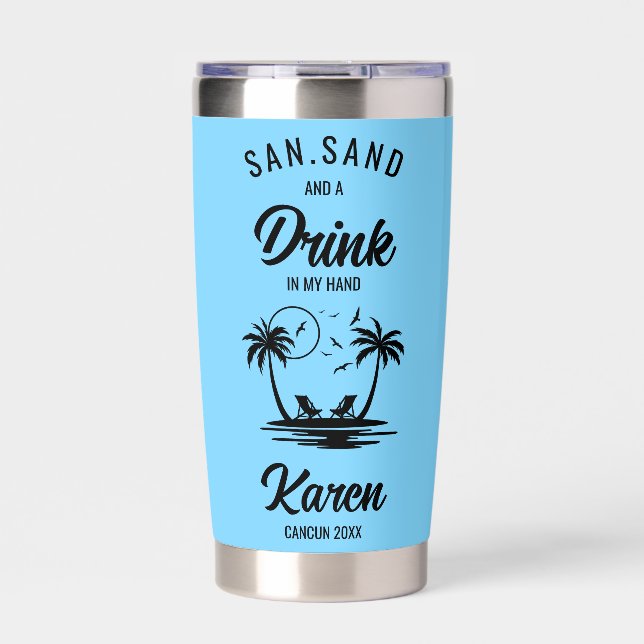 Custom Vacation Travel Beach Girls Weekend Trip Insulated Tumbler (Front)
