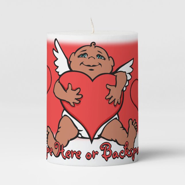 Custom Valentine Candles Cute Cupid Love Candles (Front)