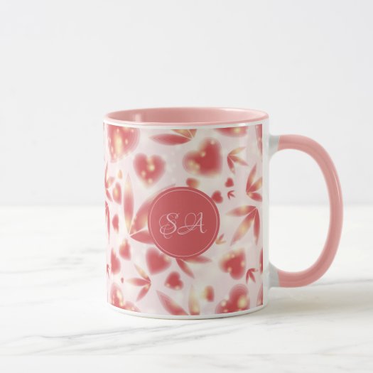 Custom Valentine Day Pink Hearts Shiny Dots Light