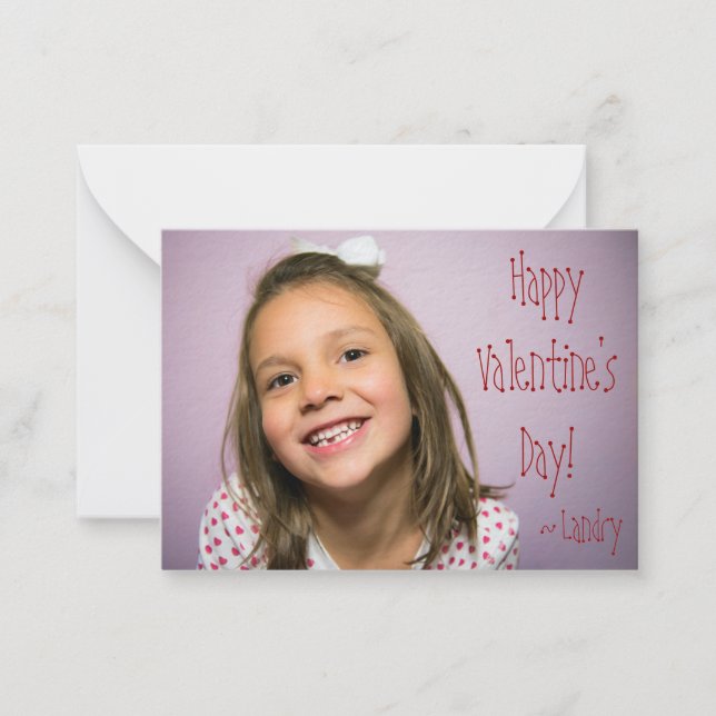 Custom Valentine for Kids With Word Search Note Card (Front)