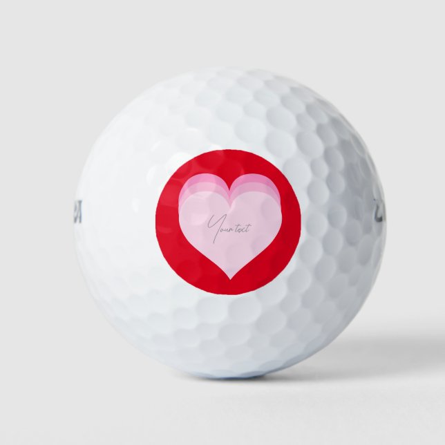 Custom Valentine heart shades pink       Golf Ball (Front)