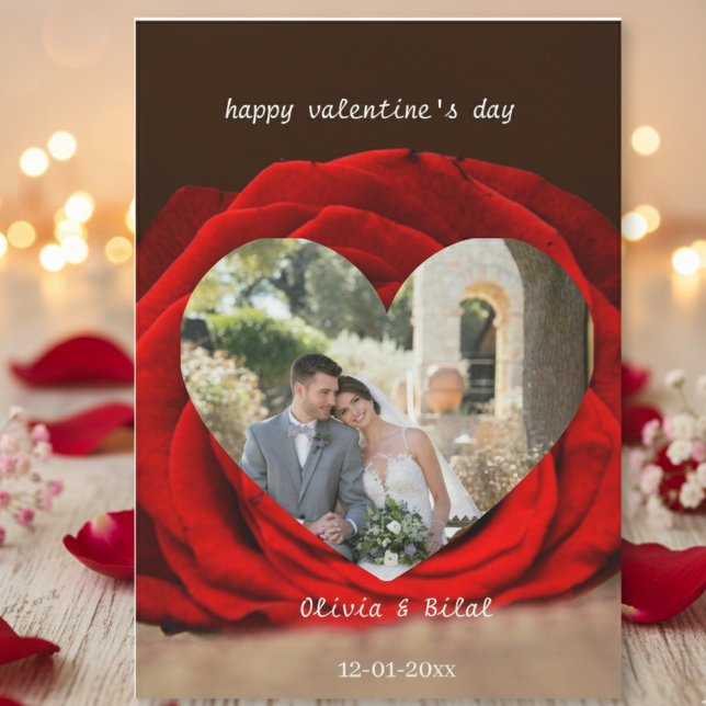 Custom Valentine Photo Card with Names & Date (Creator Uploaded)