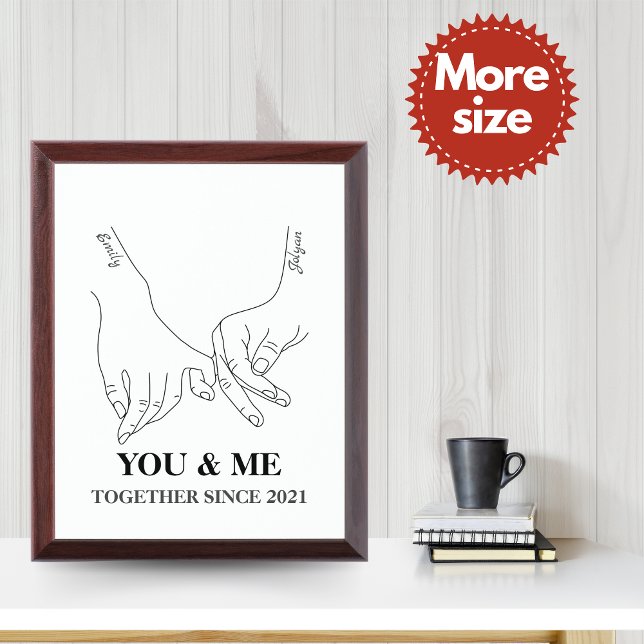 Custom Valentine’s Day Gift for Him & Her | Unique Award Plaque (Personalized Couples Anniversary Print | Valentine’s Day Gift | Custom Gift for Him or Her)