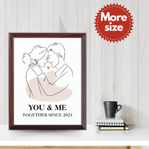 Custom Valentine’s Day Gift for Him & Her   Unique Award Plaque