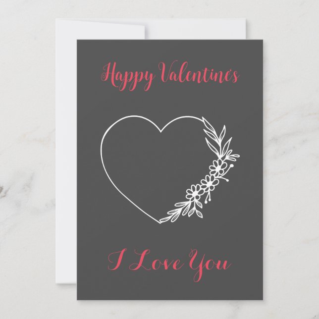 Custom Valentine's Card Minimalist Modern Chic (Front)
