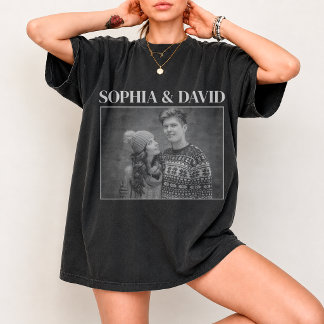 Custom Valentines Day 2026 Photo Personalized 90s T-Shirt