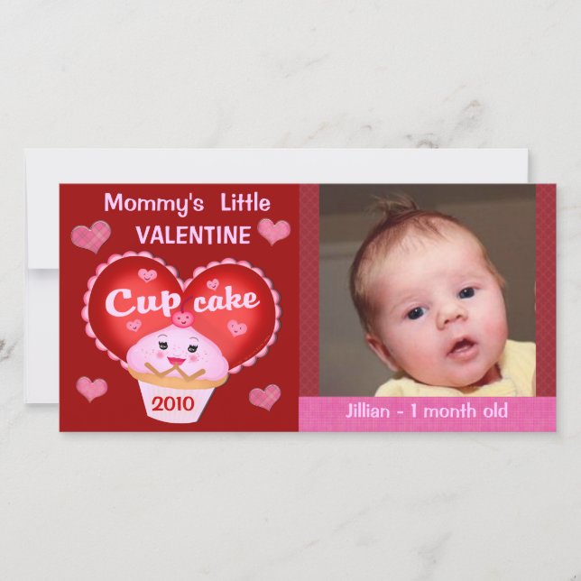 Custom Valentine's Day Baby  Photo Card (Front)
