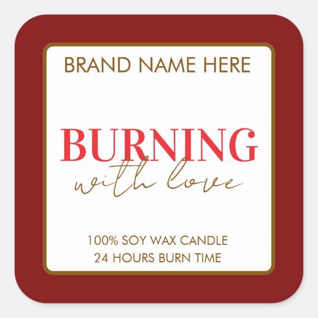 Custom Valentine's Day Candle Label (Front)