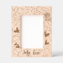 Custom Valentine's day couples wood engraved frame